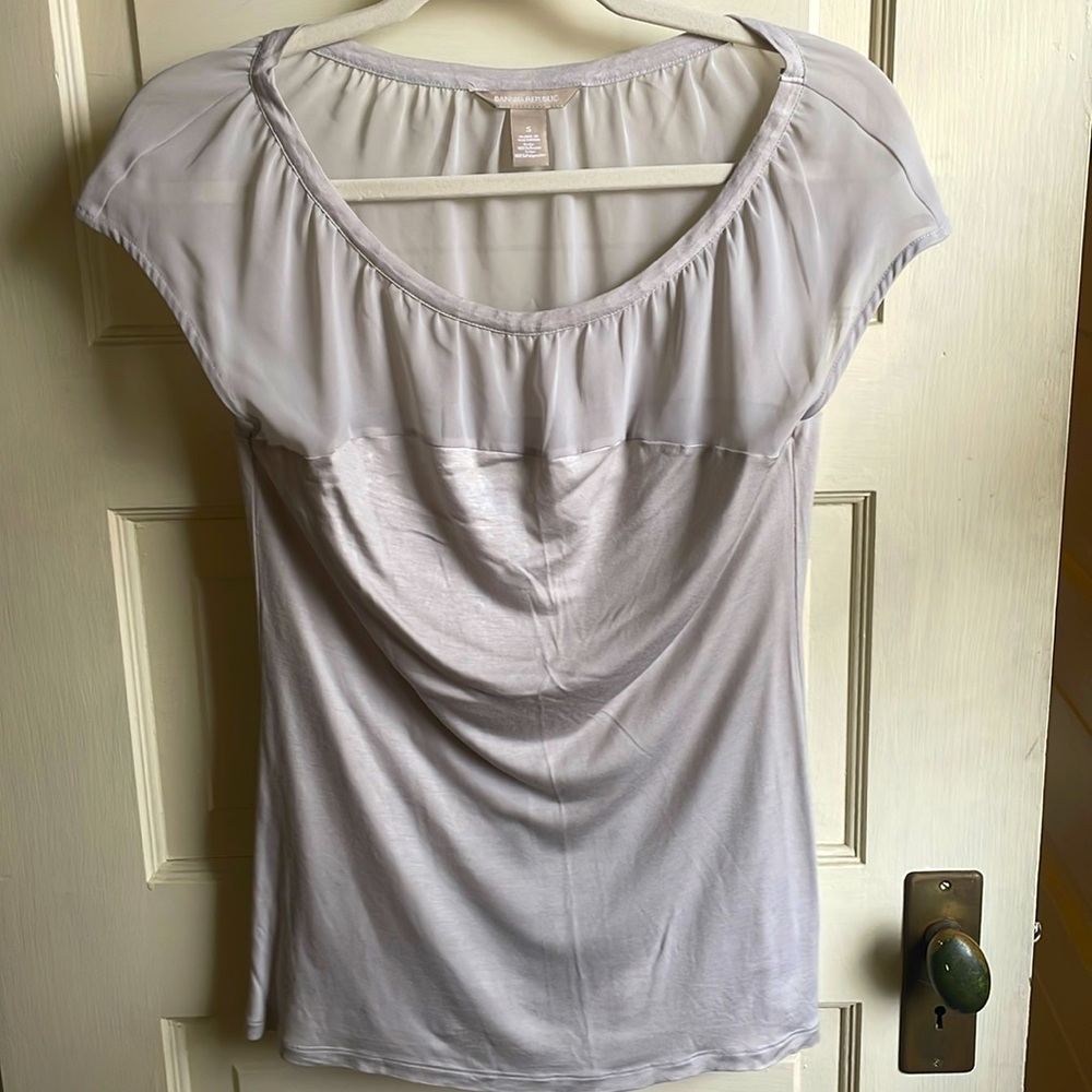 Banana republic sheer grey top Sz S